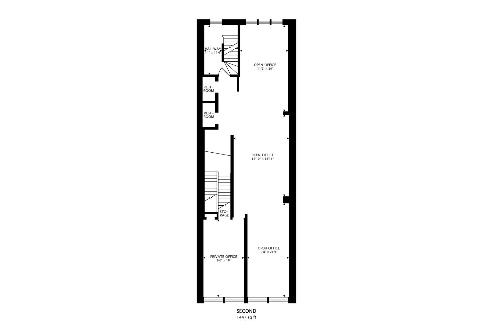 Second Floor plan, 1,447 sq ft