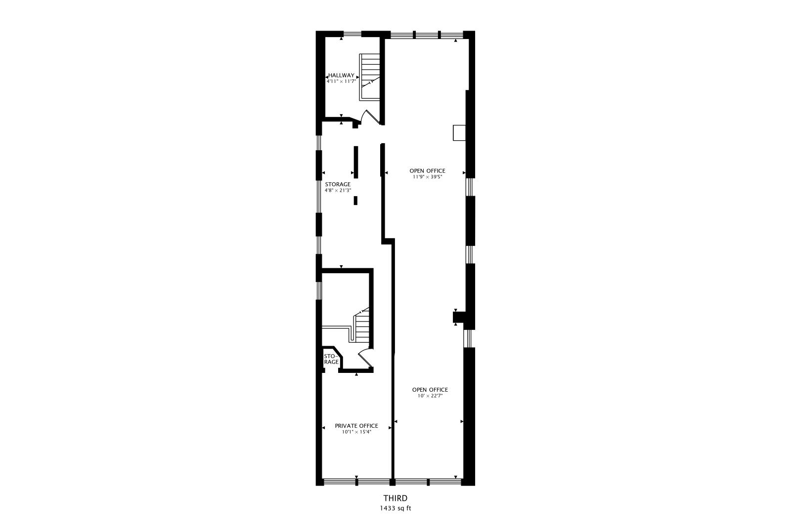 Third Floor plan, 1,433 sq ft